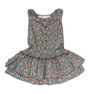 MATILDA JANE Serendipity Confetti Dress Brown Floral Drop Waist girls Sz 2